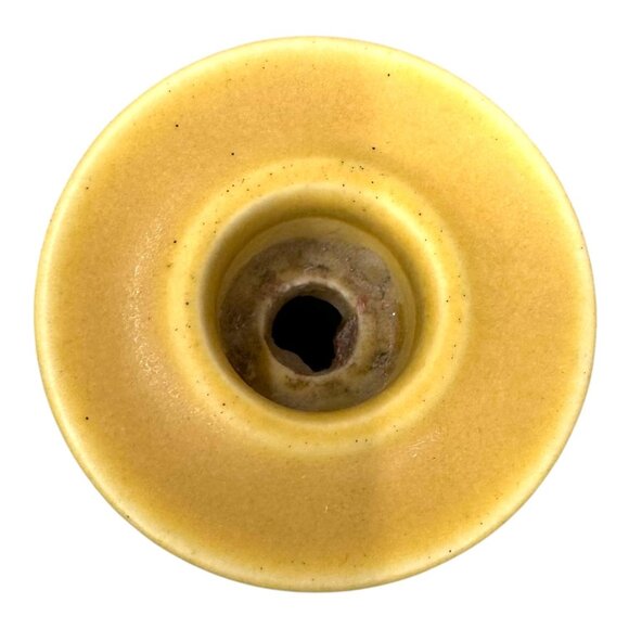 Vtg Rookwood Pottery Ribbed Yellow Candlestick Holder 2667 Carmel Yellow 1923 7" - Picture 3 of 6